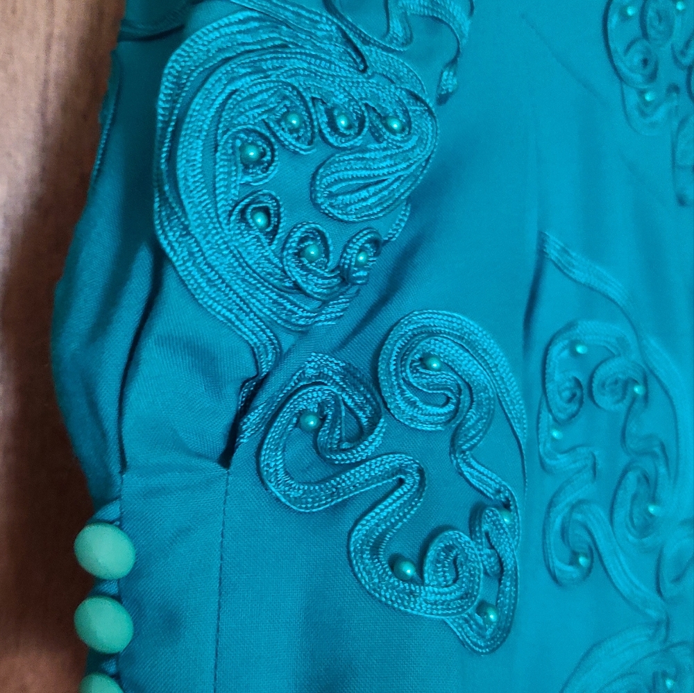 Vintage 1990s turquoise dress - Picture 4 of 8
